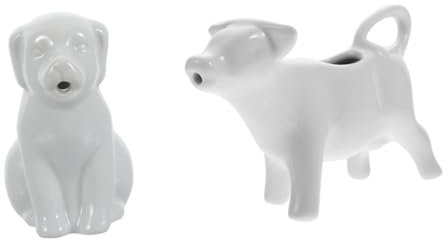 Cabilock 2pcs Animal Shaped Ceramic Pot Creamer Handle Mini Ceramic Creamer for Coffee Bar Home Kitchen