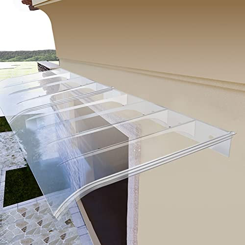 Regenschutzdach für Außenfenster für die Haustür, durchsichtige Polycarbonat-Abdeckung, Markise für Veranda, Dach, Balkon und Garten, UV-Schutz vor Regen und Schnee, transparentes Dach (40 x