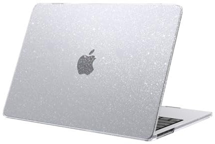 eleger Hülle kompatibel mit 13 MacBook Air M4 A3240 M3 A3113 M2 A2681 mit 13,6-Zoll-Display, Ausgabe 2025 2024 2022, Schutzhülle Hart Case, Glitzer klar
