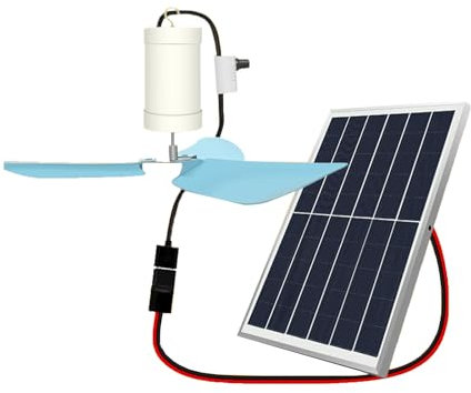 Ventilador Solar con Cable de 3 Metros Ventilador de Techo Solar de Velocidad Infinitamente Ajustable con Panel Solar Templado Y Gancho Fácil de Instalar Ventilador de Camping para Múltiples Escenario