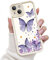 FUXICASE for iPhone 13 Case, Creative Butterfly Pattern Design for Girl Women, Soft Silicone Shockproof Anti-Scratch Protection Phone Cover for iPhone 13 (Lilac Purple Butterfly)