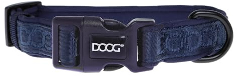 DOOG Neopren-Hundehalsband – Marineblau – Leichtes, schnelltrocknendes, antimikrobielles und wasserfreundliches Halsband für empfindliche Haut und aktive Hunde – Größe S