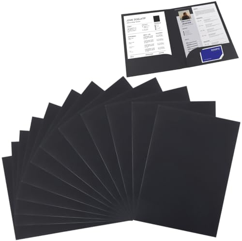 12 Stück A4 Kraftpapier Dokumentenmappe Präsentationsmappe mit 2 Fächern Tasche Aktenordner Organizer Aufbewahrungsmappe Bewerbungsmappen Papier Ordner Set für Büro Schule Business Zuhause