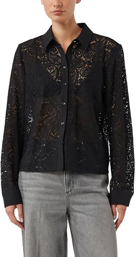 Comma Semitransparente Hemdbluse aus Spitze
