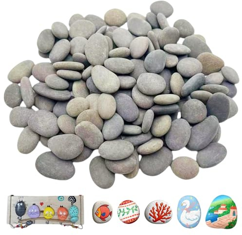YUZHEDM 40 Pièces Galets a Peindre Galets Peinture DIY Naturelles, Pierres Plates a Peindre,Galets de Plage pour Dessin Peintes Pots Fleurs et Aquariums Jardin, Pierres de Rivière Naturelles Peindre