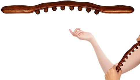 Wood Massage Stick 8-Bead Body Scraping Tool