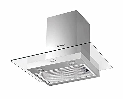 Candy CVMD600X Dunstabzugshaube/Wandhaube/T-Form/Breite 60cm / Drucktasten Bedienung/Glas Edelstahl