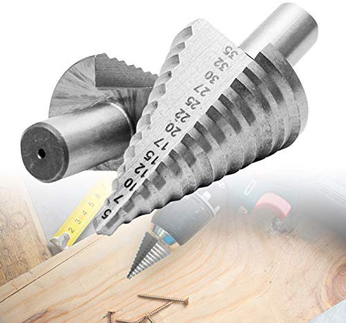 Broca escalonada, 5 – 35 mm, tratamiento de nitrógeno en espiral, HSS, con vástago hexagonal, para bricolaje, plástico, madera, metal, aluminio, cobre