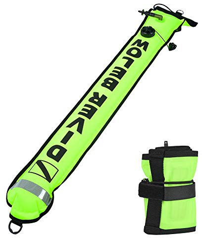 Tbest Tauchboje 5ft Diving Signalboje Marker Hohe Sichtbarkeit Boje Aufblasbares schwimmboje Tauchen SMB Marker Boje Zubehör Ideal zum