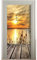 MLDFS Autocollant De Porte Auto-adhésif Porte Image 3D Coucher De Soleil Lever Du Soleil Paysage Photo Papier Peint Porte Feuille Affiche Papier Peint Pvc étanche Amovible Peintures Murales (88x200cm)