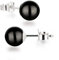 Schöner-SD Ohrringe Ohrstecker 925 Silber mit Perle rund Kugel 8mm schwarz