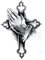 EROSPA® Tattoo-Bogen temporär/Sticker - Beten Kreuz Kirche Hände - 15 x 21 cm
