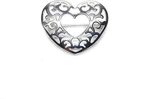 Broche en argent massif 925 Coeur