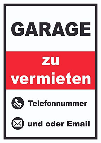 HB-Druck Garage zu vermieten Hochkant A0 Rückseite selbstklebend