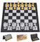 Schachspiel, Faltbares Magnetisches Schachspiel High-End-Tragbares Schachbrett, Reiseschachbrett-Spielset, Traditionelles Dame Taktisches Strategiespiel für Kinder/Erwachsene(25 * 25cm)