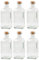 Acan Tradineur - Pack de 6 botellas de cristal, frascas con tapón de corcho, recargable, con diseño tradicional, capacidad 1 litro, licores, vino, aguardiente