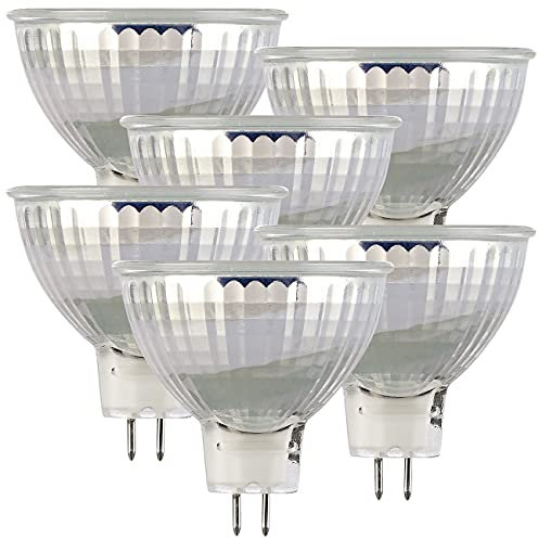 Luminea Gu5 3 LED: 6er-Set LED-Glas-Spots, GU5.3, 6W (ersetzt 40W), 500lm, tageslichtweiß (LED Leuchtmittel GU 5 3, Gu5.3 LED-Leuchtmittel, Einbaustrahler)
