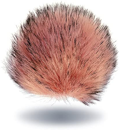 Wohnkult 15-17cm Kunstfell Bommel Pelzbommel Fellbommel Pompon mit Faden für Mützen Anhänger | 16 Farben (Rosa)