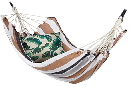 Relaxdays Hängematte, XXL, Hängeliege 2 Personen, bis 300 kg, tragbar, In- & Outdoor, Baumwolle, 150 x 272 cm, bunt, 3 x 150 x 272 cm
