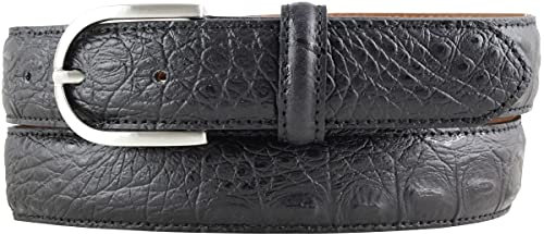 BELTINGER Damen-Gürtel mit Krokoprägung 3 cm | Leder-Gürtel für Damen 30mm Kroko-Optik | Kroko-Muster mit runder Gürtelschließe | Schwarz 85cm