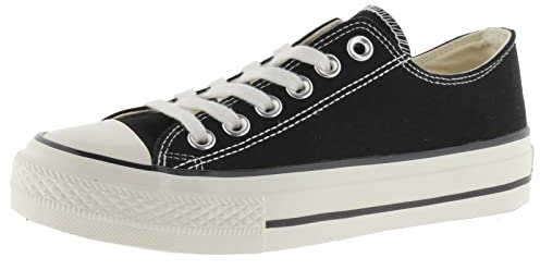 victoria Basket Tribu Lona & Sello Retro & Suela Acabado Brillo 1057100 para Mujer Negro 39