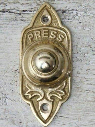 Retro Collections Victorian Style Door Bell Push Button with Gold Brass Finish Main Wire (PTD)