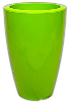 Pflanztopf Prisma RUND - EIN glänzender Auftritt - H: 50cm - hochwertiger Kunststoff - 26 Liter (Pflanztopf Farbe: Grün)