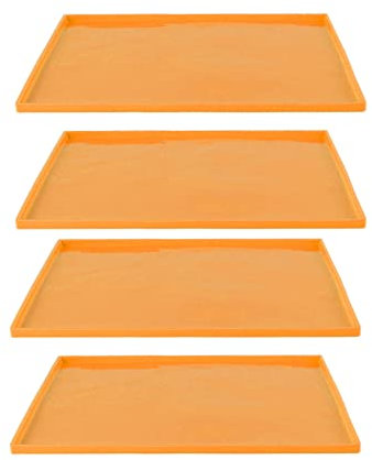 Alfombrillas Deshidratadoras de Silicona, 4 Piezas de Hojas Deshidratadoras Multifuncionales Resistentes a Altas Temperaturas sin BPa para Rollos de Frutas para Galletas para Verduras(naranja)