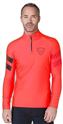 Rossignol Herren Classique Hero 1/2 Zip Skijacke, Neonrot, Medium
