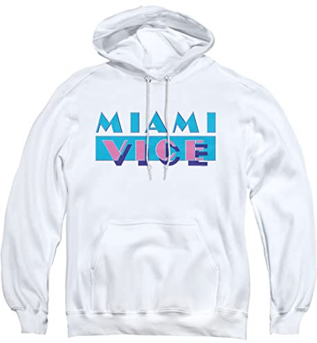 Cotton Soul Miami Vice Og Logo Herren Kapuzenpullover, Weiß, weiß, M