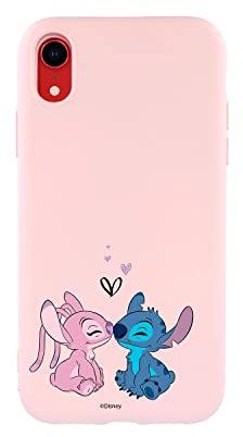Official Lilo & Stitch Kiss Pink Liquid Silicone iPhone XR Case to Protect Your Mobile Phone. Choose the Case Type You Like Best with Official Disney License
