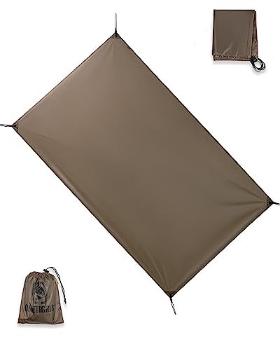 OneTigris Lona de suelo para tienda de campaña, impermeable, 2000 mm, con bolsa de transporte, para camping, senderismo y pícnic, 200 x 120 cm