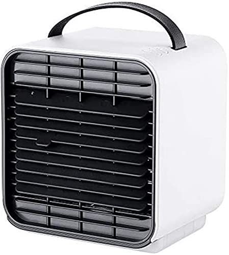 Mini fan Portable Air Conditioner Fan, Personal Space Air Cooler, Humidifier,air purifier fan,3 in 1 Evaporative Cooler, USB Rechargeable Mini Cooling Desktop Fan with LED Light,White Cooling fan
