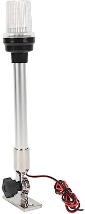 Ponton Navigationslicht, 12 Zoll Marine Boot Yacht 180 Grad Winkel Fold Down Anker Licht mit stabilen Basis und Mast, 360 Grad rund um LED Heckleuchten für Boote
