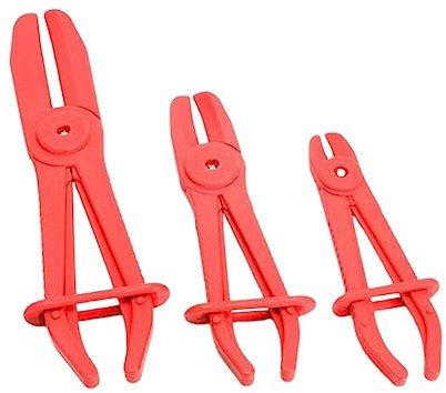 Housoutil Absperrzange Autoschläuche Kunststoff 3 Stück Schlauchschellenzange Schlauchklemmenzange Auto Schlauchklemme für Bremsleitungen Kraftstoffleitungen Heizungen Kühler Sicheres Abdichten Rot