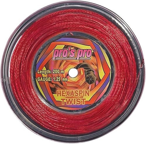 Generisch Tennissaite Hexaspin Twist 1.25mm mit Spin 200m rot