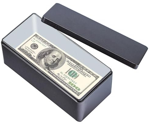 Cajas para dinero en efectivo con Tapa 18,5x8,5x7 cm Cash Box Almacenamiento de Efectivo Caja de Almacenaje Organizador de efectivo Negro