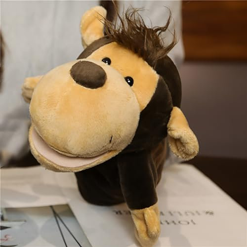 LOMTRATS Tierhandpuppen für Kinder, Kleinkind enthält Wolf, Tiger, Löwe, AFFE und bewegliche offene Münder, perfekt zum Geschichtenerzählen, Unterrichten, im Vorschulalter und als Geburtstagsgeschenk
