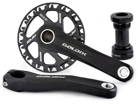 KANGXYSQ 110/127/140/150/155/160 Mm MTB Kurbelgarnitur Fahrrad Hohler Einteiler Kurbelarm Set 28/30/32/34/36T Kettenblatt Tretlager(32T,155mm)