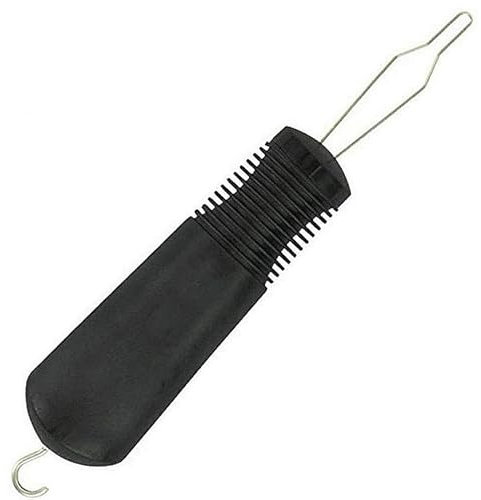 RSYHVG Button Hook & Zipper Pull, Zipper Pull Helper, Easy Grip Button Hook & Clothes Zip Puller, Dress Clothes Tool, Button Shirts Aid, One Hand, Disability, Handicapped and Seniors (Black)