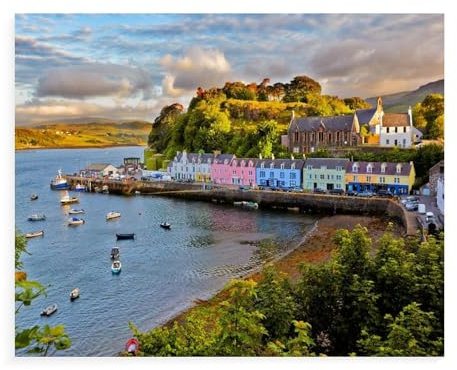 Puzzles 1000 Teile für Erwachsene, Puzzle, Portree, Isle of Skye, Puzzle, intellektuelles, pädagogisches Entpacken, lustiges Spielzeug, Familienspiel für Erwachsene Kinder, 38 x 52 cm