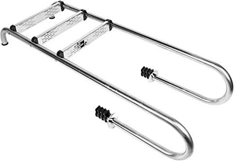 Ghzste Escalera Desmontable de Seguridad Antideslizante de Acero Inoxidable para Piscina de 3 Escalones, Escaleras Suministros para