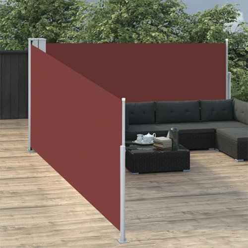 JUDYY Ausziehbare Seitenmarkise, Sichtschutz Terrasse, Windschutz Terrasse, Terrassen-sichtschutz, Trennwand Balkon, Markise Seitenwand, Braun 100 x 1000 cm