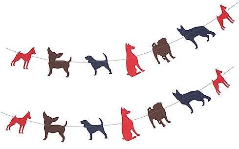 GARVALON 2 Stück Ziehen Die Flagge Banner Tiere Geburtstag Cartoon Katze Fallout Partydekoration Hundegesichter Geburtstagsbanner Alles Zum Geburtstag Banner Fröhlicher