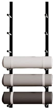 DFANCE Yoga Mat Storage Rack, Wall Mounted Yoga Mat Holder,Large Capacity Storage Shelf,Multi-layer Storage,Home Hanging Storage Racks,Suitable for Home Yoga Studio Gym School(Color:Black)