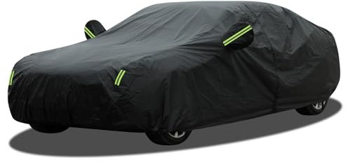 Telo auto, telo auto completo, impermeabile, repellente allo sporco, alla polvere, alla neve, ai raggi UV (nero, 480-490 cm, limousine)