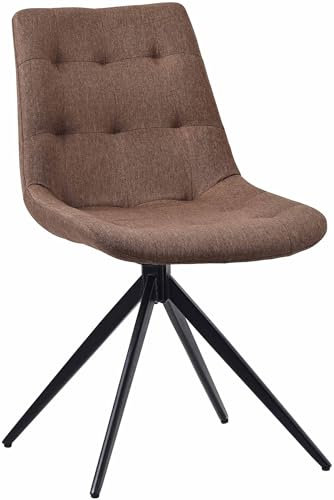 CLP Esszimmerstuhl Merna I Küchenstuhl gepolstert und schwenkbar I Polsterstuhl mit Rückenlehne, Farbe:Taupe, Material:Stoff