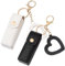 Lippenstift Case 2pcs Lippenstifthalter mit herzförmigen Spiegeln PU Lippenbalsam Keyring -Ärmel tragbarer kleiner Lippenstift für Frauen Mädchen Geschenk Schwarz -Weiß -Lippenstiftkoffer mit Spiegel