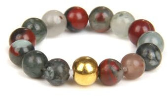 Uwiyo Naturstein Ring für Damen, Gold Ring mit Edelstein Kristall Perlen Ringe Damen Perlenring Geschenke für Fraun Mädchen für Geburtstag Muttertag Weihnachten (Braun-BZ0078)