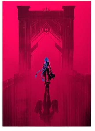 Displate Arcane Metallposter - League of Legends Crossing the Bridge Deko Bild - 32x45cm